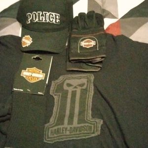 Harley Davidson apparel and leather coat